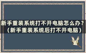 新手重装系统打不开电脑怎么办？ （新手重装系统后打不开电脑）